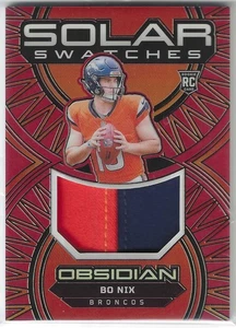 2024 Panini Obsidian Bo Nix #SS-BNX Red Solar Swatches Patch RC Rookie /75 SP - Picture 1 of 2