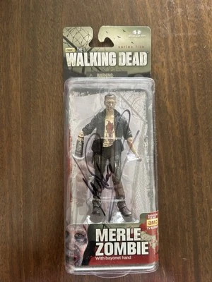 AMC TWD Figure Merle Dixon Zombie w Bayonet Hand Signed. - Image 1 of 3