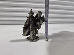 Vintage wizard Pewter Dragon Statue 3" - Picture 1 of 16