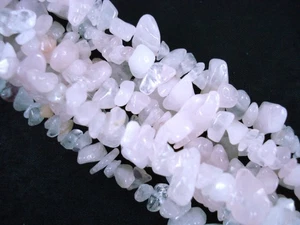Rose Quartz Drilled Chips 80cm Strand DIY Jewellery Bracelets Necklaces - Picture 1 of 2