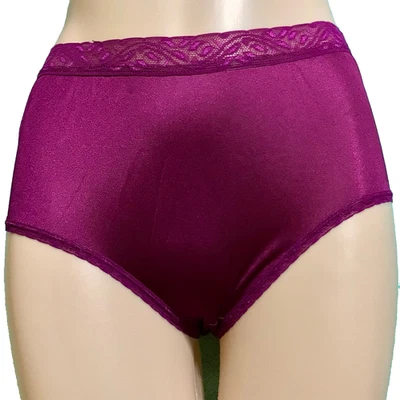 Bragas de nailon vintage suaves como la seda talla 6 nuevas sin etiquetas borgoña Foto 1 de 4