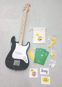 Loog Children's Electric Fender Guitar Ages 6+ Black 3-String Stratocaster Kids - Picture 1 of 13