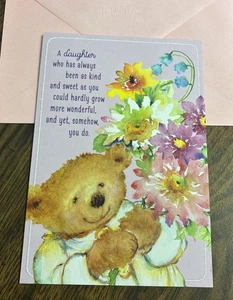 Birthday Daughter Bear Kind Sweet 5”x7” Hallmark Mary Hamilton Greeting Card - Picture 1 of 10