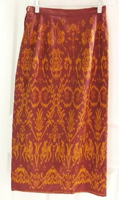 Genuine Thai Silk Ladies Skirt - Custom Made in Thailand - Burgundy -24" Waist - Image 1 of 2