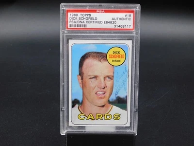 Ducky Schofield Signed 1969 Topps Baseball Card #18 Cardinals Deceased PSA DNA - Image 1 of 2