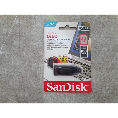 Sandisk SDCZ48-032G-U46 Ultra Memory Flash Drive Black 32GB USB 3.0 up 100MB/s - Image 1 of 4