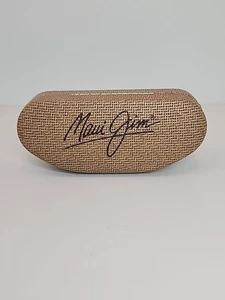 Custodia rigida occhiali da sole Maui Jim tessuto stampa marrone logo supporto protettivo LEGGI - Foto 1 di 18
