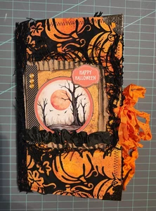 Halloween Ghostly Journal Handmade with Orange Ties - Picture 1 of 15