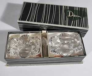 Daum France Crystal Salt Cellars & Spoons in Box Mid Century Paris Signed - Bild 1 von 9