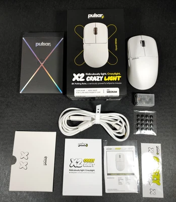 Pulsar X2 CrazyLight Ratón Inalámbrico para Juegos Blanco Medio Ultra Ligero 39g Probado Foto 1 de 4