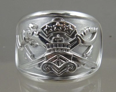 Anillo oficial de patrulla SWCC con licencia de la Marina de los Estados Unidos sólido plata esterlina .925 talla 11 Foto 1 de 2