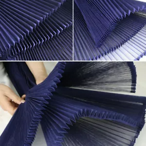 Pleated Frill Hard Mesh Fabric Gauze Cloth DIY Sewing Material for Skirt Dress - Picture 1 of 20