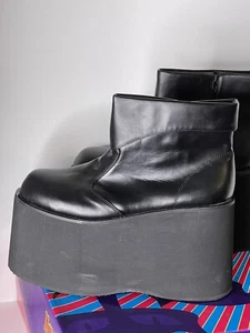 Men's Black Platform Boots - Size 10-11 - Picture 1 of 14