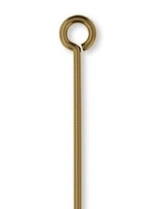100 Antiqued Gold Plated Brass 2 1/2" Long 21 Gauge Eyepins - Picture 1 of 2