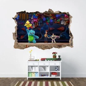 Toy Story Decal 3D Smashed Wall Sticker Art Mural Woody Buzz Lightyear J1432 - Picture 1 of 1