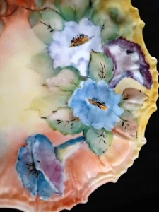 Vintage porcelain scalloped hand painted dish, ca.1950 - Picture 1 of 6