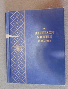 Carpeta de monedas Whitmans Jefferson Nickels #9410, sin monedas, 1938 a 1964; dinero antiguo - Imagen 1 de 4