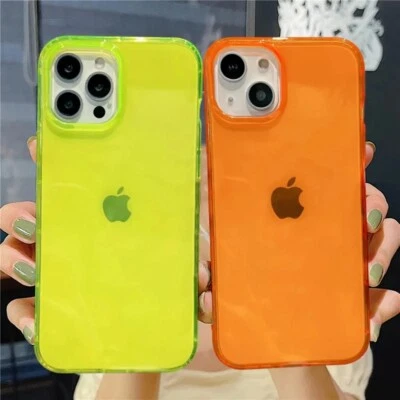 Funda Para iPhone 17 16 15 14 Pro Max 13 12 11 Neón Fluorescente Antigolpes Cubierta Foto 1 de 4