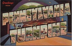 Vintage Pennsylvania Turnpike Großbrief Postkarte Curteich Leinen / UNBENUTZT - Bild 1 von 2