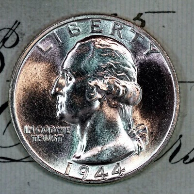 * 1944-P * SUPERB GEM BU MS WASHINGTON QUARTER * FRESH FROM ORIGINAL ROLL * - Image 1 of 4