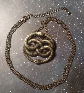 AURYN Pendant Necklace, The Neverending Story, Antique Goldtone, Goth, Rare