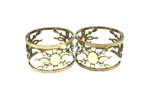 Nate Berkus CANDLE CUFFS Set of 2 Metal with White “Stones” 2 Pouches in Box - Picture 1 of 9