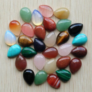 Wholesale 100pcs assorted natural stone drop CAB CABOCHON stone beads 13x18mm