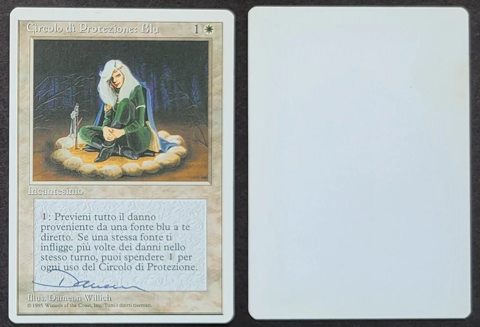 SIGNED MtG Magic D Willich Artist Proof _Italian 4E Fourth _ COP PROTECTION BLUE - Image 1 of 1
