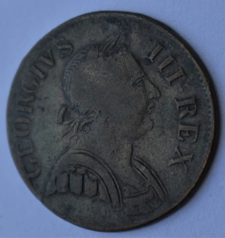 1775 King George III Half Penny  Early America Colonial Coin Cover