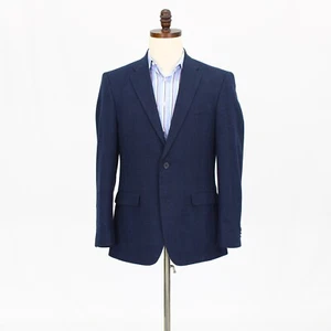 Tommy Hilfiger 38R Navy Sport Coat Blazer Jacket Check 2B Wool - Picture 1 of 11