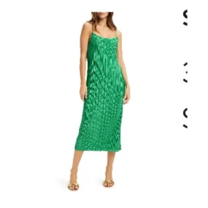 Good American Plise Midi Dress in Summer Green Size L/XL - Picture 1 of 10
