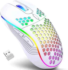 Wireless Gaming/Office Optical Sensor RGB Backlight mouse honeycomb Rechargeable - Picture 1 of 18