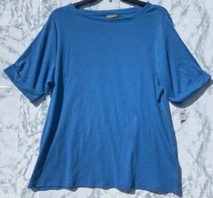 Style & Co Womens Chesapeake Blue Essential Elbow Sleeve Tee 3X - Picture 1 of 7