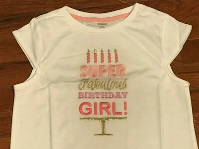 New Gymboree Girl White Super Fabulous Birthday Girl Candle Cake Top Size 12 - Image 1 of 4