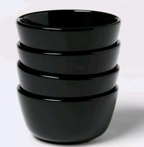 4pk Threshold Stoneware 8oz Snack Bowls AVESTA Modern Round Black NEW  - Picture 1 of 5