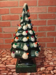 Vintage MCM Ceramic Mold Light Up 16" Christmas Tree Multi-Color Corded Electric - Picture 1 of 15