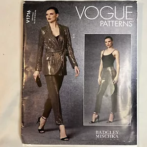 Vogue V1716 Designer Badgley Mischka Jacket & Pants Misses 16 -24 - Picture 1 of 2