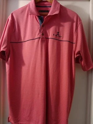 Pebble Beach Polo Shirt Men's Golf Short Sleeve Pink Stripe Size XL - Image 1 of 4