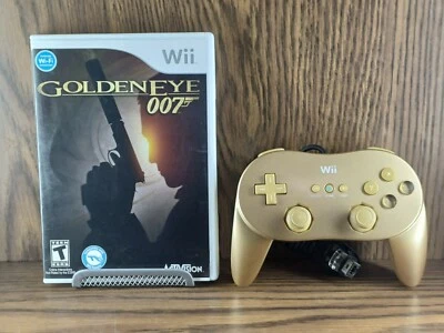 GoldenEye 007 Nintendo Wii Game CIB TESTED Gold Pro Controller Authentic Rare  - Image 1 of 3