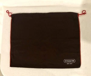 COACH Large Brown Cloth Dust Cover Bag/Purse With Red Drawstring 23”W x 19”H - Picture 1 of 2