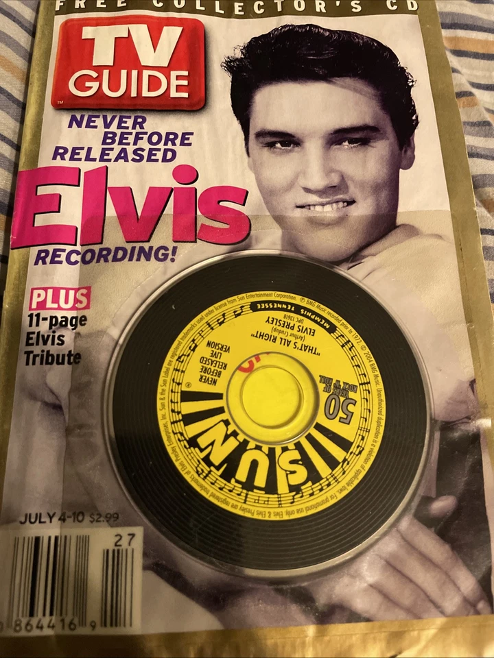 TV Guide Elvis with Never Before Released Elvis Recording Collector's CD Foto 1 de 1