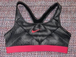 Nike Youth Dri-Fit Racerback Sports Bra Black White Pink Large MINT CONDITION! - Picture 1 of 4