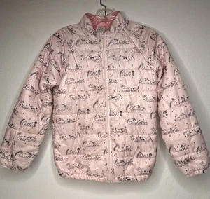 Disney Store Pink Quilted Girls Size 9/10 Coat Puffer Jacket Princess Names - Picture 1 of 17