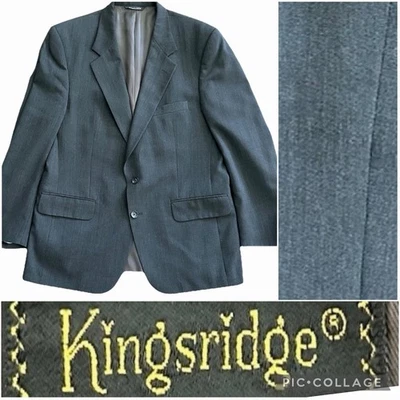 KINGSRIDGE Blazer мужчин 44R прибл. Винтажные серые и красные полоски США - Изображение 1 из 4