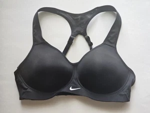 Reggiseno Nike Pro usato NERO bianco Swoosh donna taglia 34C (large) racerback - Foto 1 di 5