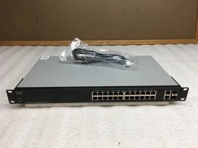 Cisco SG200-26 26-port Gigabit Smart Switch SLM2024PT V06 w/ Rack Ears - Image 1 of 4