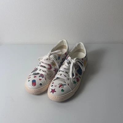 Zapatilla deportiva de cuero con cordones Anya Hindmarch blanca guiño talla 38 Foto 1 de 4