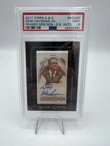2017 Topps Allen Ginter Gene Hackman gerahmtes Mini-Auto PSA 9 - Bild 1 von 2