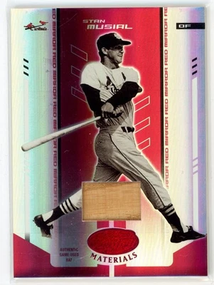 2004 Leaf Certified Materials STAN MUSIAL /100 Mirror Red Game Relic HOF N883 - Image 1 of 3