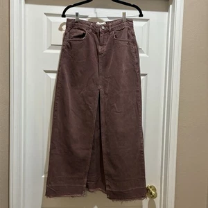 BDG Urban Outfitters Mandi Demin Maxi Skirt With Front Slit And Raw Hem Small - Picture 1 of 10